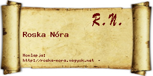 Roska Nóra névjegykártya